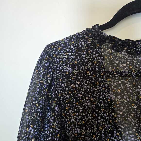 Nasty Gal Floral Wrap Mini Dress Plus Size 20 2X Ruffle Long Sleeve Ditsy Boho - Picture 7 of 10